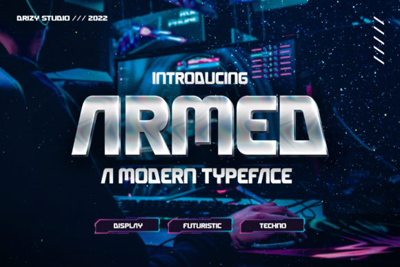 Armed Font: A Futuristic Display Typeface for Small Business Branding